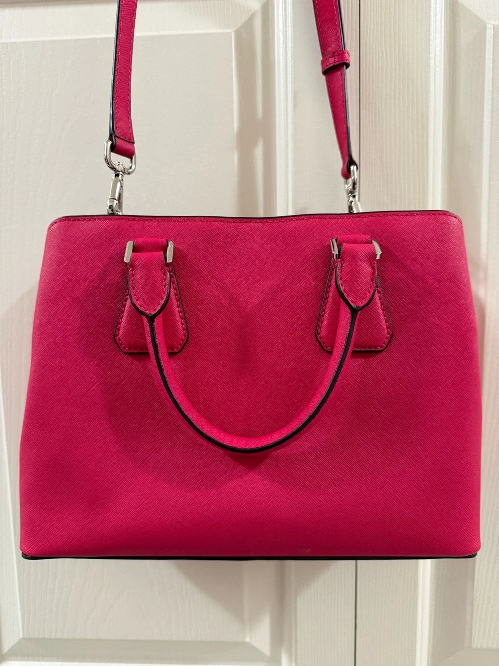 Michael Kors Camille Medium Satchel Ultra Pink Saffiano Leather NWT